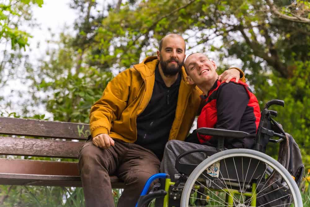 Disabled,Person,In,A,Public,City,Park,In,The,Wheelchair,